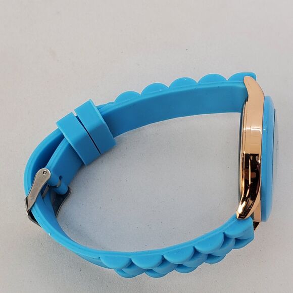 38MM Watch Women Blue Dial Blue Plastic Band Straps New Battery - Picture 10 of 13